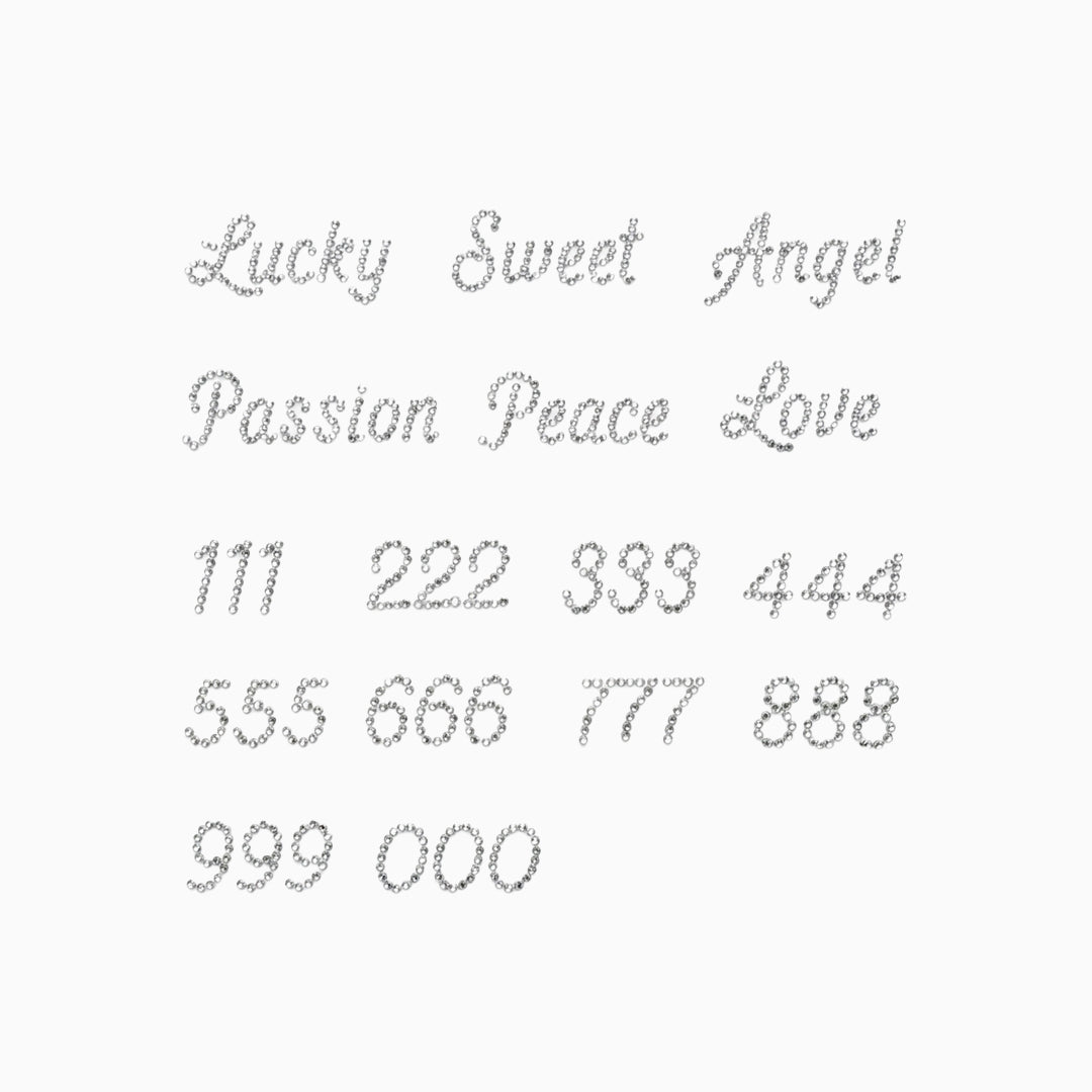Silver Angel Rhinestone Set