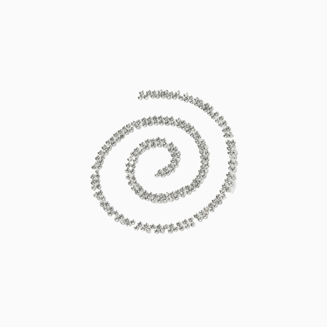 Silver Spiral Rhinestone