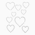 Silver Heart Rhinestone Set