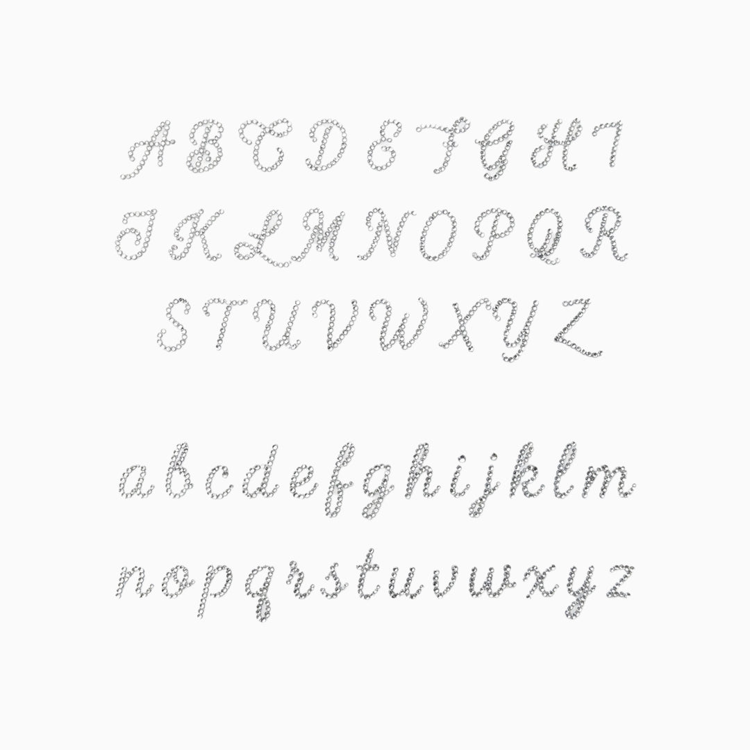 Silver Letter Rhinestone Set