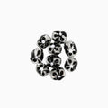 Black Flower Glass Beads