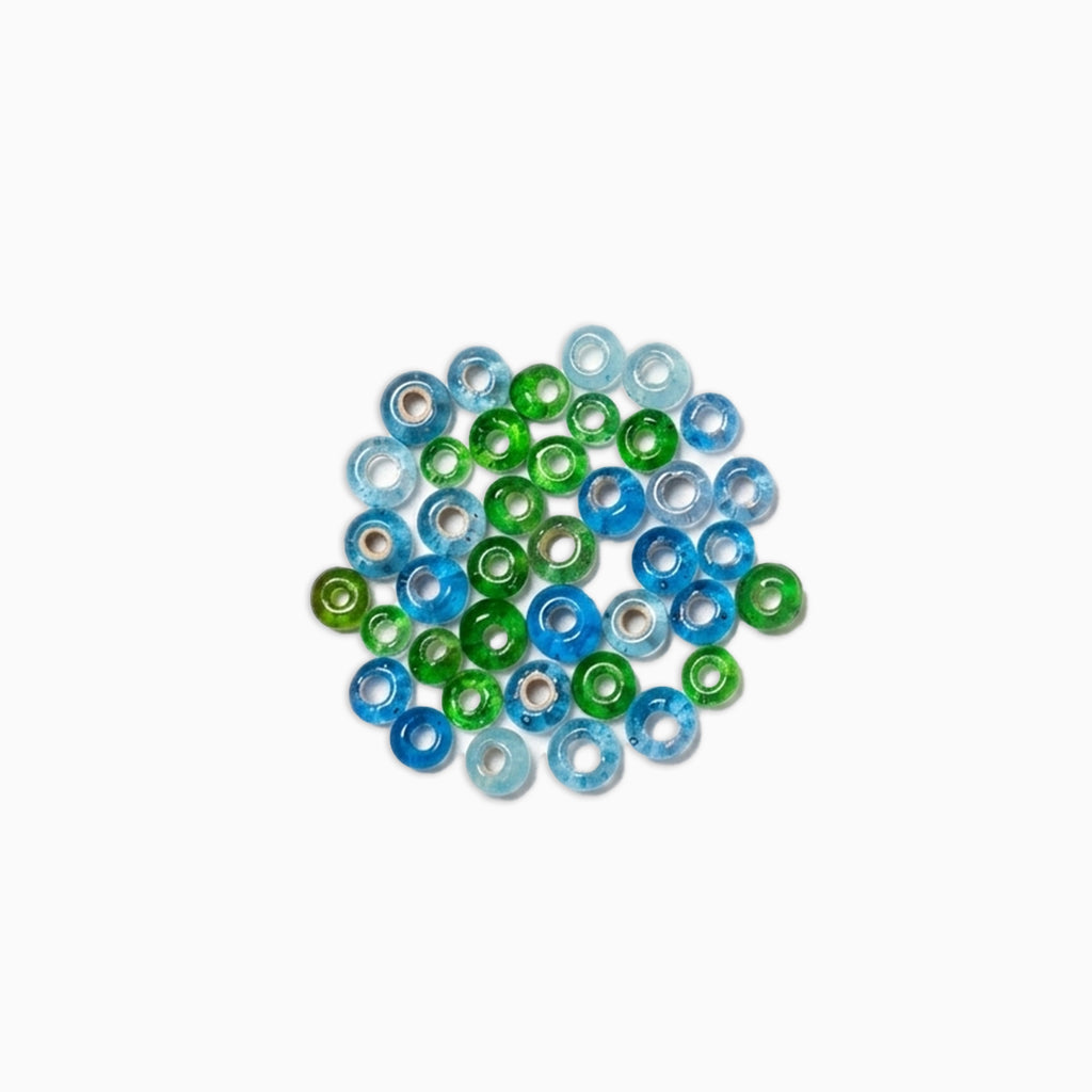 Ombre Green Blue Glass Beads