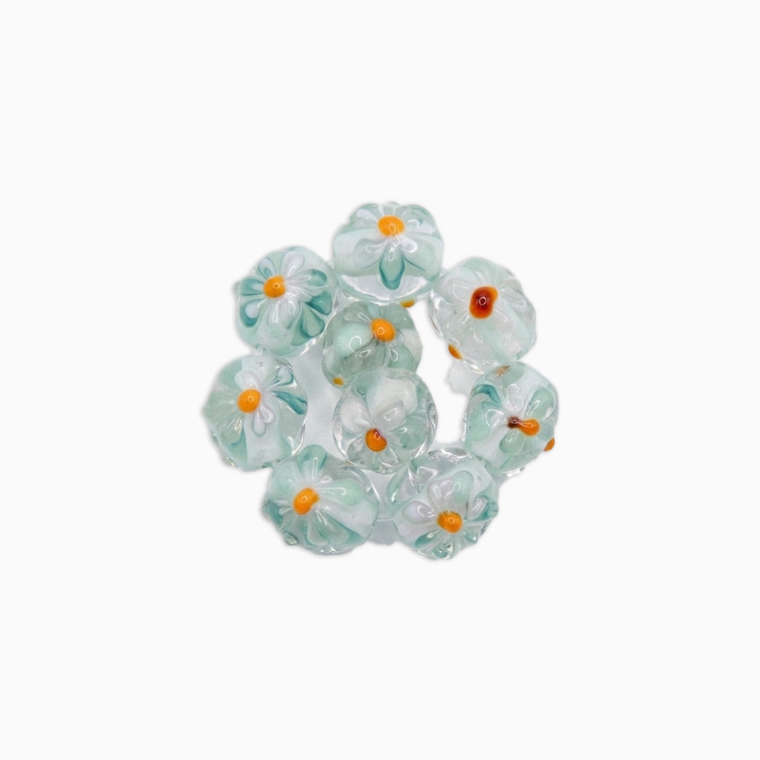 Pear Flower Glass Beads