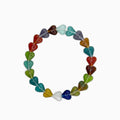 Rainbow Heart Glass Beads