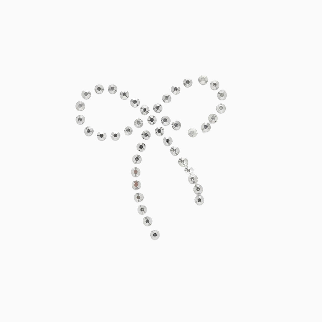 Silver Bow Rhinestone
