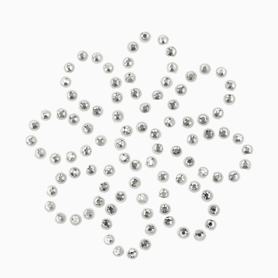 Silver Peony Rhinestone